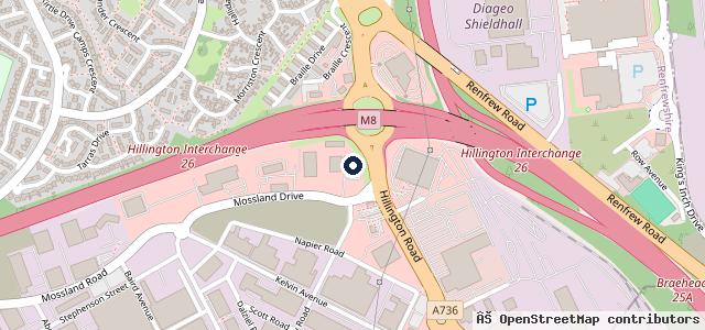 Map showing the location of Park's Land Rover Glasgow