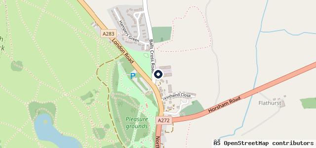 Map showing the location of Petworth MOT Centre