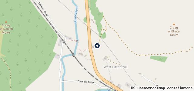 Map showing the location of Pittentrail Garage and Gas
