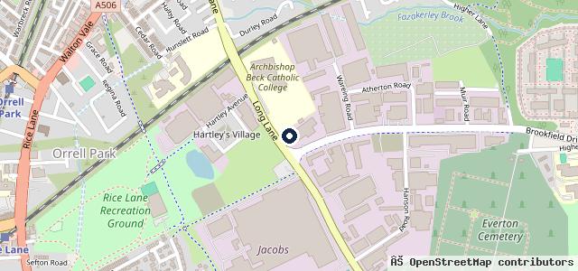 Map showing the location of Long Lane Tyres Liverpool Aintree