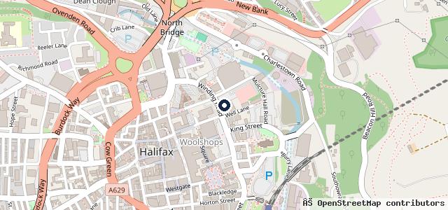 Map showing the location of Halifax MOT and Service Centre Ltd
