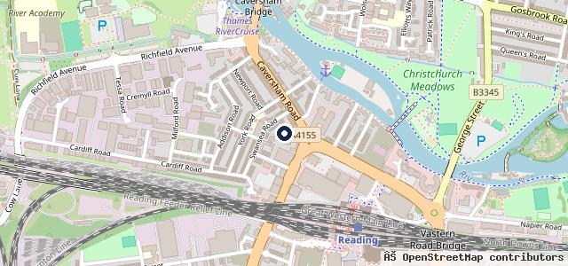 Map showing the location of Caversham Mot Online