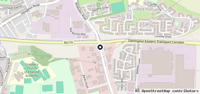 Map showing the location of SG Petch Darlington
