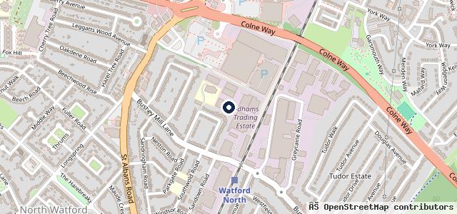 Map showing the location of Group 1 Watford BMW Servicing
