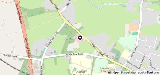 Map showing the location of Hildenborough MOT Test and service Centre