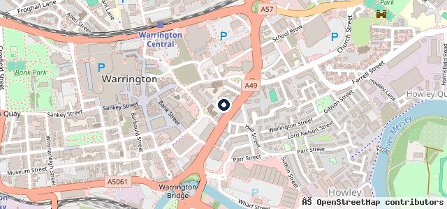 Map showing the location of Thelwall Motors mot centre