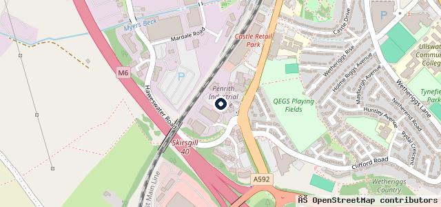 Map showing the location of Ullswater Road Garage