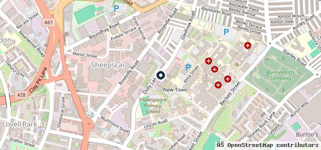 Map showing the location of United Automotive Leeds