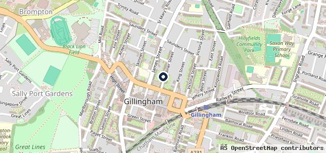 Map showing the location of Black Lion servicing &amp; MOT centre - your local garage | Gillingham