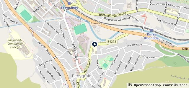 Map showing the location of Grovefield Garage