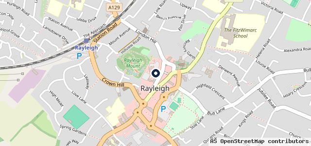 Map showing the location of Rayleigh Motorist Centre