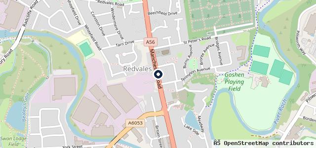Map showing the location of Hatfields Garage