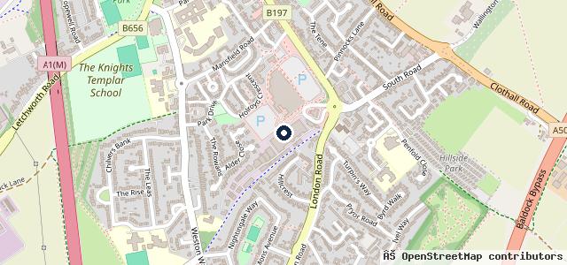 Map showing the location of Baldock Tyre Exhaust & MOT Centre