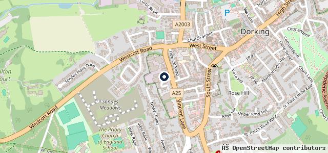 Map showing the location of Kwik Fit - Dorking