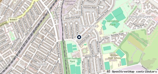 Map showing the location of Tremorfa Motors