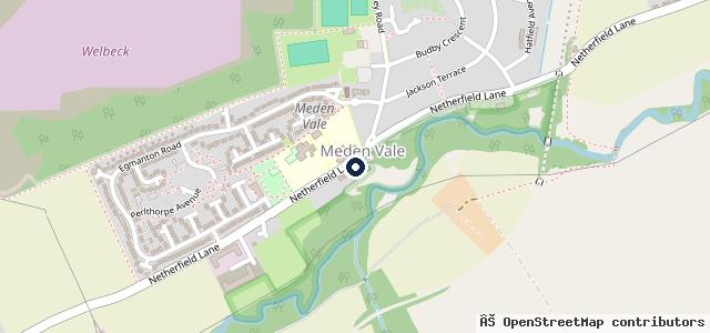 Map showing the location of Welbeck Service Station