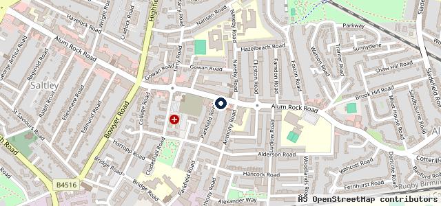 Map showing the location of Alum Rock Service Station