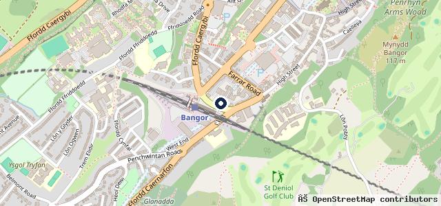 Map showing the location of Gwynedd Body Shop