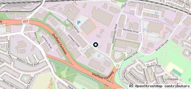 Map showing the location of Vauxhall Pentagon Sheffield Parkway