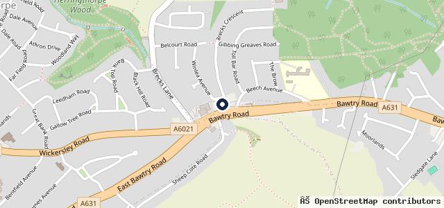 Map showing the location of Bawtry Road Service Station