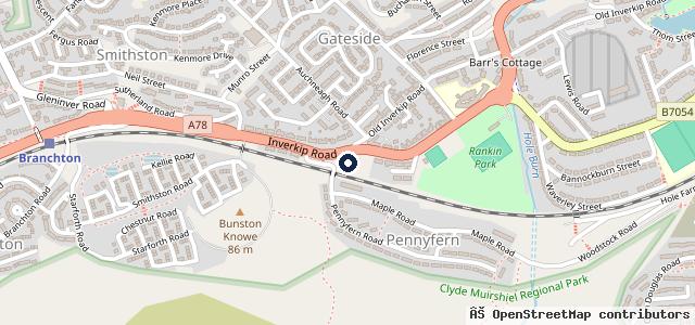 Map showing the location of Iain Phillips Garage | Greenock