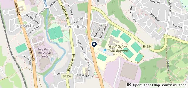 Map showing the location of Bryngwyn Service Station