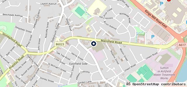 Map showing the location of Sutton Service Centre