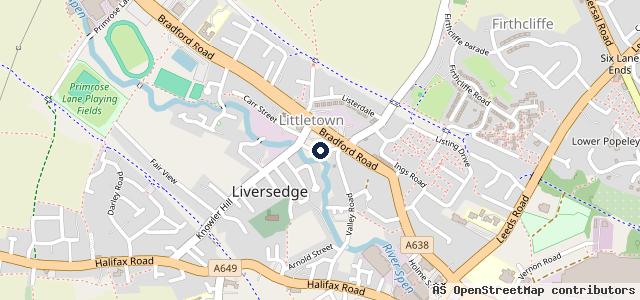 Map showing the location of Colmans Garage Liversedge