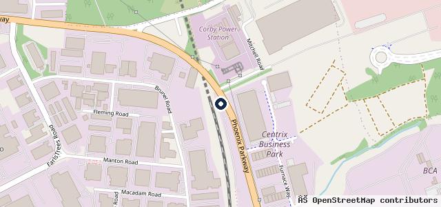 Map showing the location of Corby MOT Centre Ltd