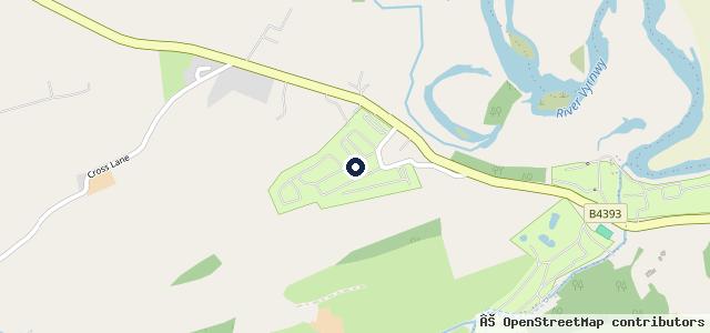 Map showing the location of Trederwen Caravan Park