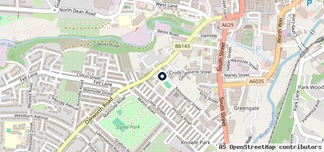 Map showing the location of Doughty Brooks Car Clinic