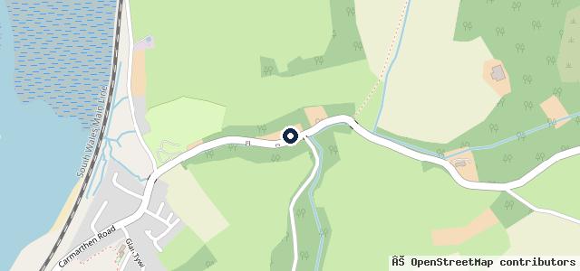 Map showing the location of Ferryside Garage