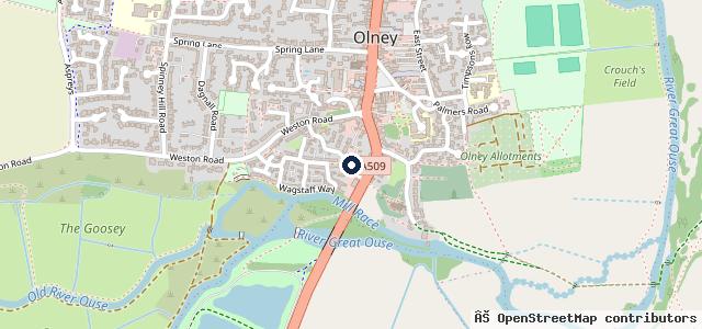 Map showing the location of Olney Garages Limited ta Soul Garages