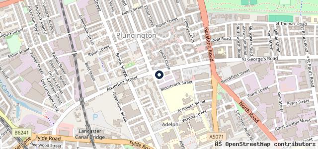 Map showing the location of Hampson’s Garage