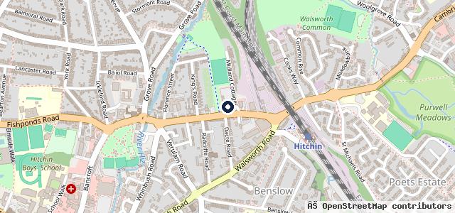 Map showing the location of Hitchin Audi