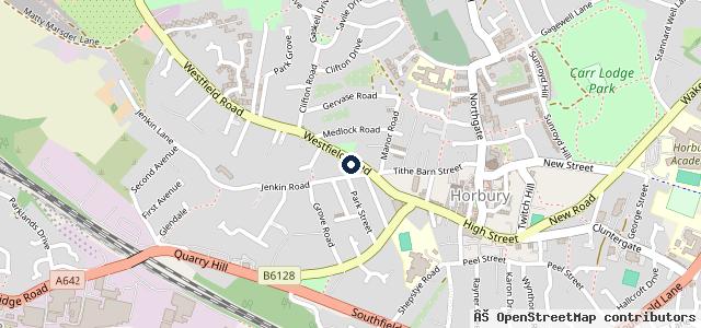 Map showing the location of Horbury Garage