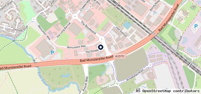 Map showing the location of JCB Volkswagen Ashford