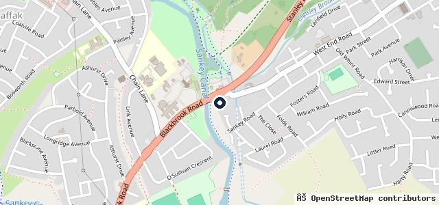 Map showing the location of Blackbrook Test and Service Centre