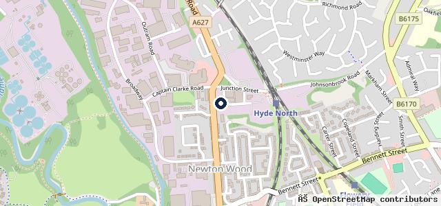 Map showing the location of Kirby's Auto Repair