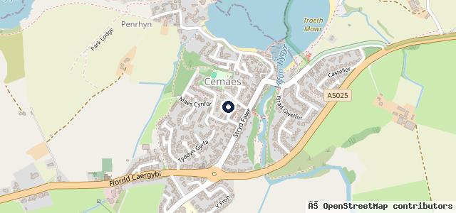 Map showing the location of Maes Parcio Bae Cemaes Car Park