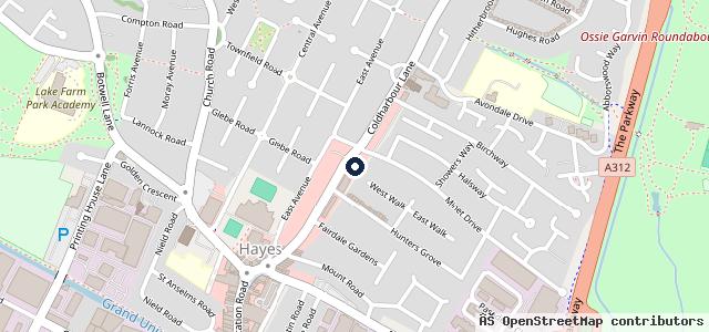 Map showing the location of Kwik Fit - Hayes