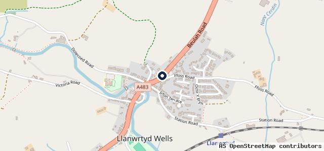 Map showing the location of Llanwrtyd Wells Auto Services