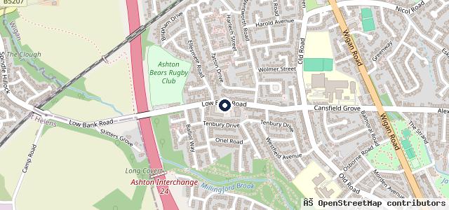 Map showing the location of Low Bank Service Station