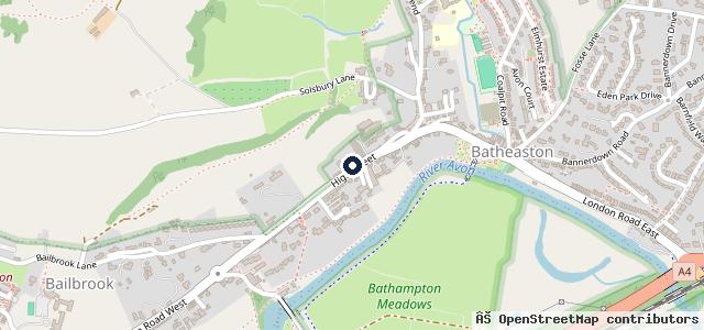 Map showing the location of Weston Garages Bath