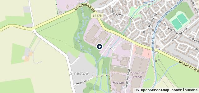 Map showing the location of Wombourne Service