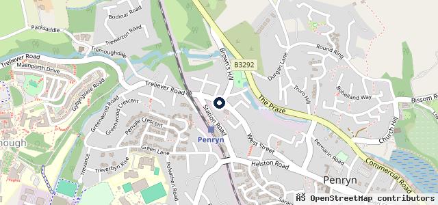 Map showing the location of Penryn MOT & Repair Centre