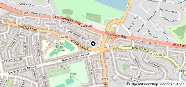 Map showing the location of Danson Garage