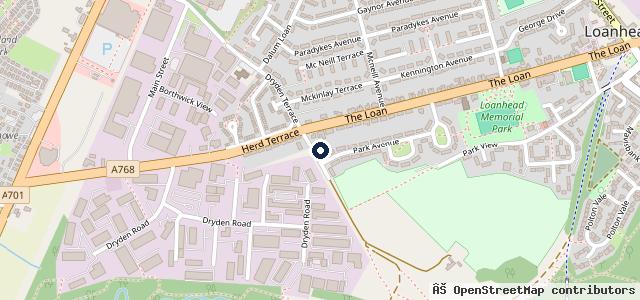 Map showing the location of McLennan's Garage