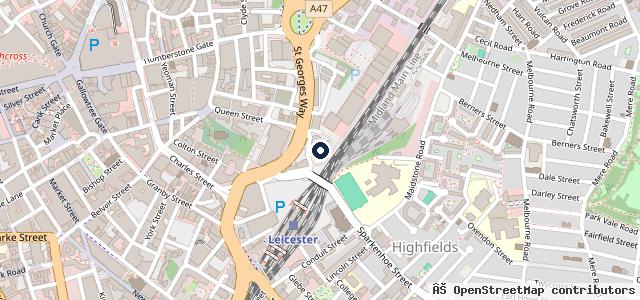 Map showing the location of Mercedes-Benz of Leicester