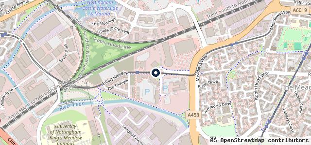 Map showing the location of Mercedes-Benz of Nottingham